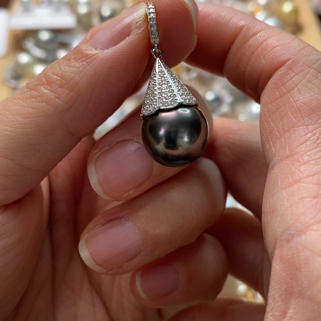 海水珍珠颈饰银S925镶嵌