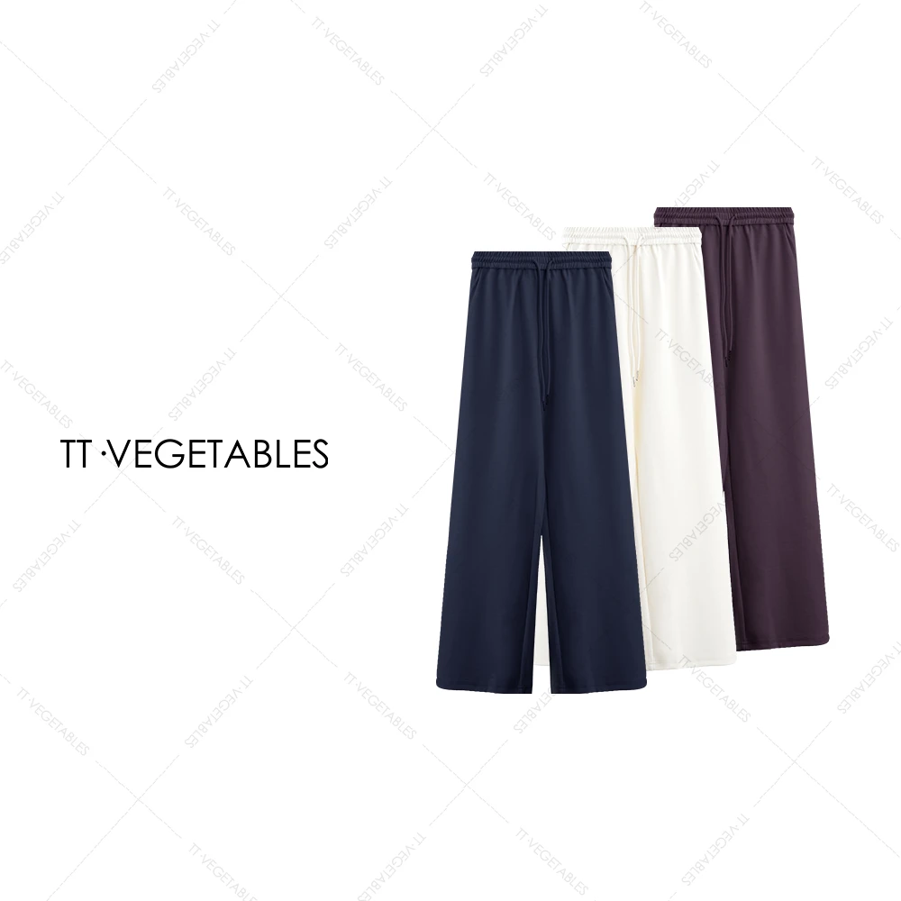 噢芬/小个子 【画纯】三色卫裤休闲裤阔腿裤直筒裤子521029