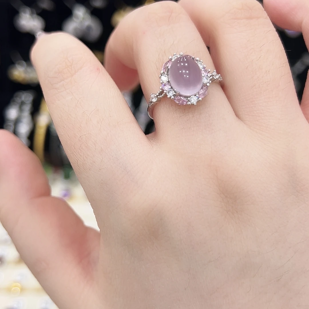 薯****银S925镶嵌戒指萤石