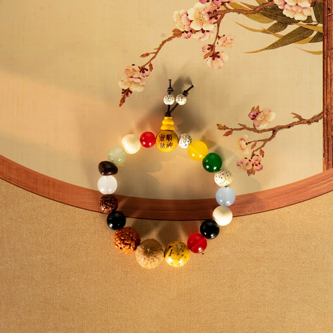 非金属木质手链 北高峰财源祝福十八籽手串时尚平安喜乐手工情侣