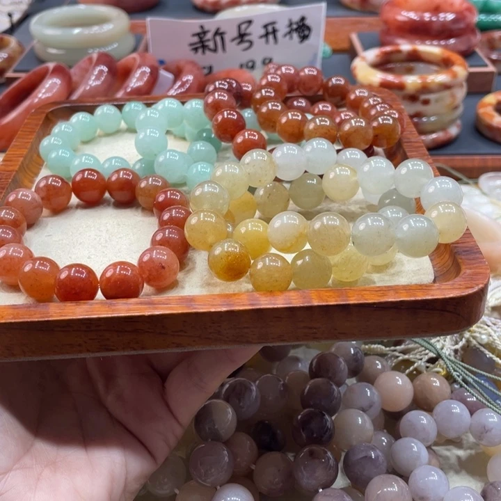 石英质玉钛钢珠宝奇石俩串50