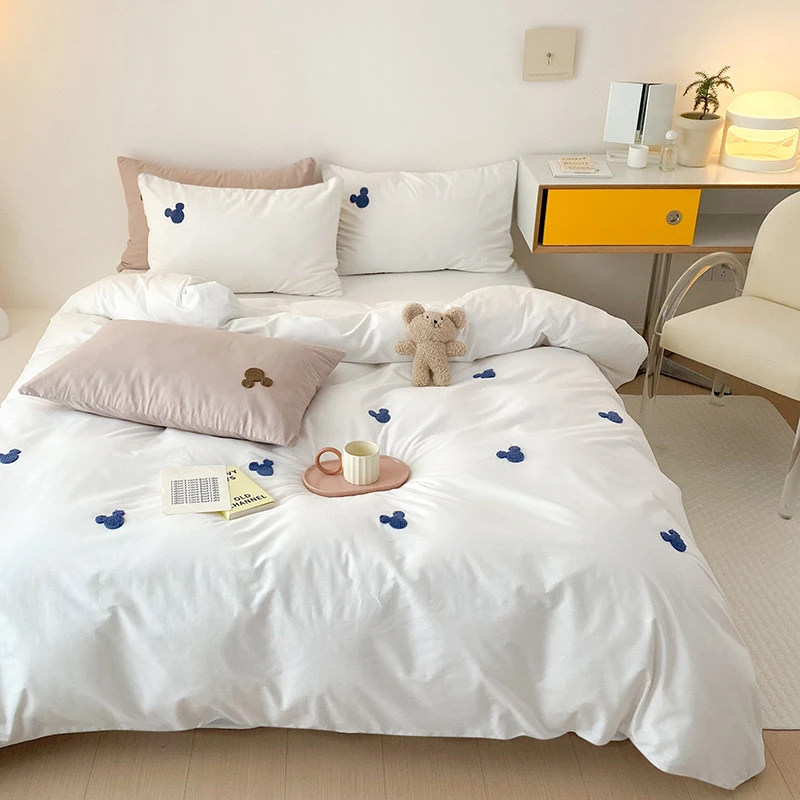 小温暖 小熊头像 全棉水洗棉四件套 小清新卡通