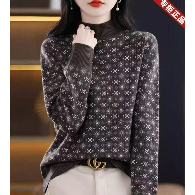 959【咖   蝶恋花】高级气质针织女衫