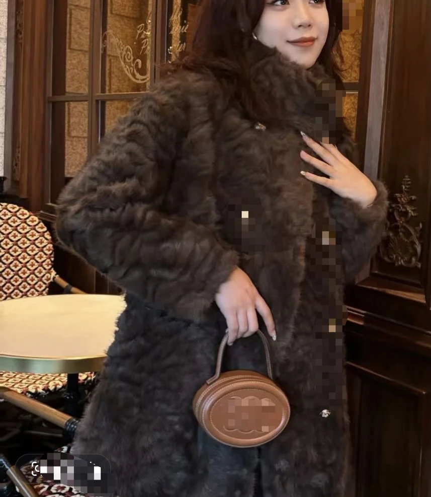 【强仔专属】老板娘推荐冬款韩系百搭毛茸茸皮毛一体外套99106