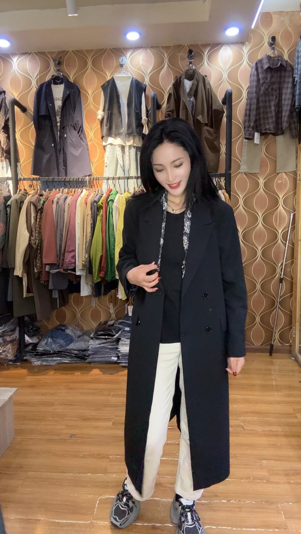 韩尤简同款百搭修身西装长款