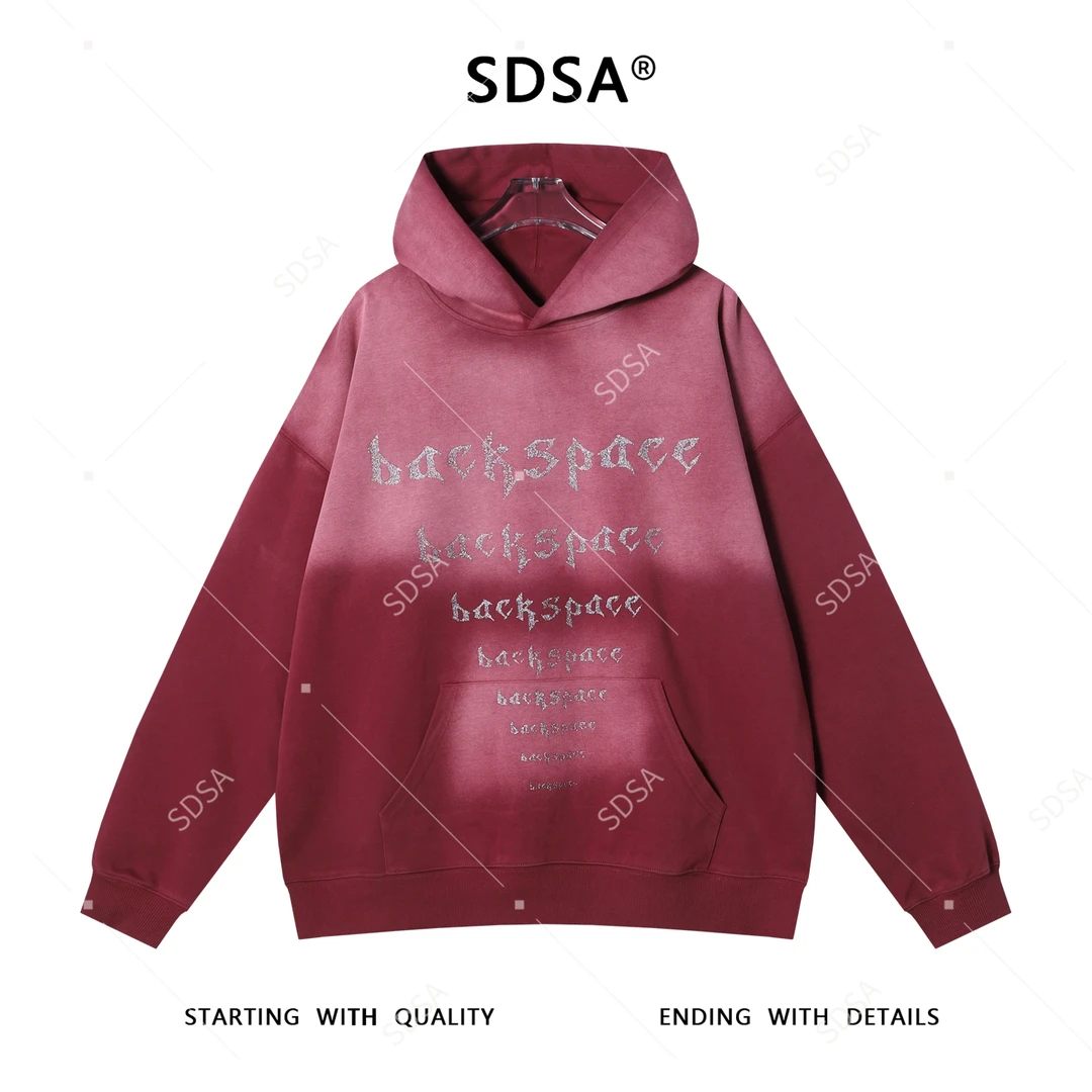 SDSA男士秋冬新款痞帅男装潮牌简约印花字母连帽卫衣百搭时尚上衣