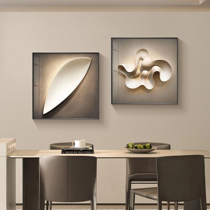 意式极简餐厅装饰画高端大气抽象饭厅餐桌挂画轻奢客厅背景墙壁画