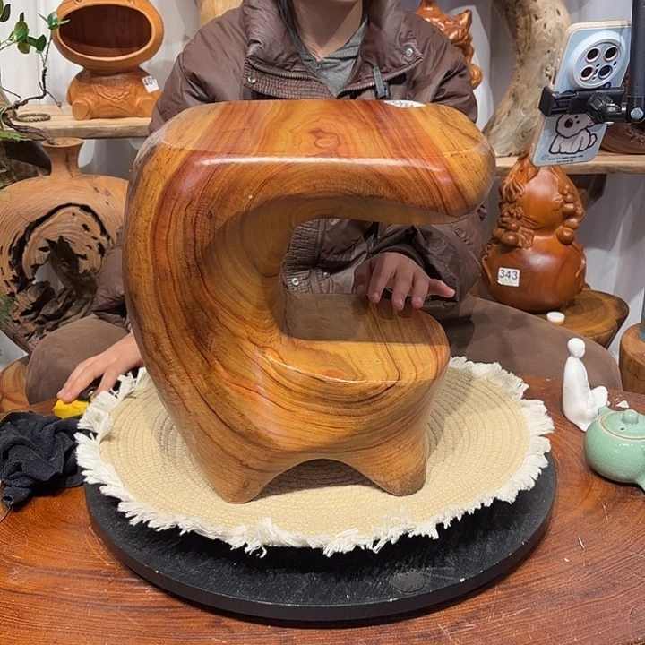 香樟木香樟木根雕凳子一物一拍编号695长30宽28高35