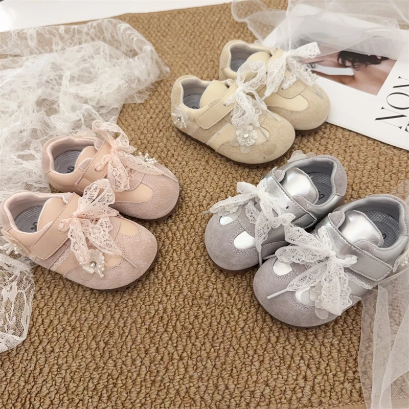 秋季新款低帮休闲豆豆鞋女儿童软底时尚百搭公主鞋婴儿防滑学步鞋