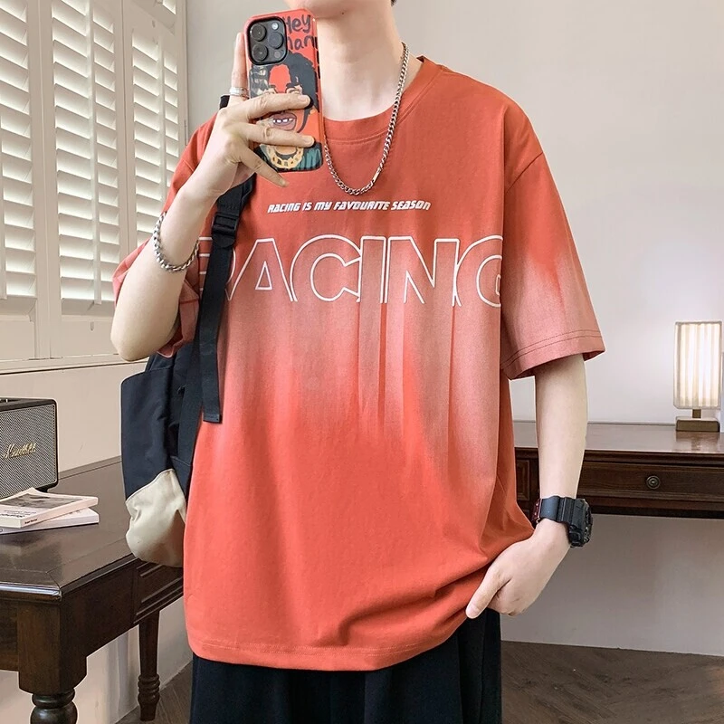 2025新款青少年初高中爆款短袖夏季宽松T恤男潮流短袖港风百搭