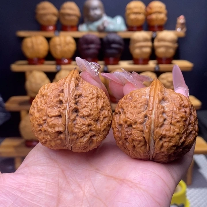 紫***晶把件文玩核桃铁锤1号
