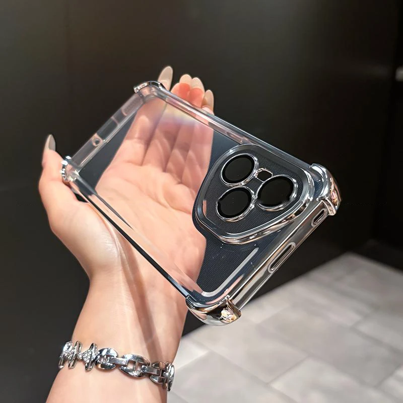 四角气囊防摔适用于荣耀400/400pro透明镜头全包手机保护壳简防摔