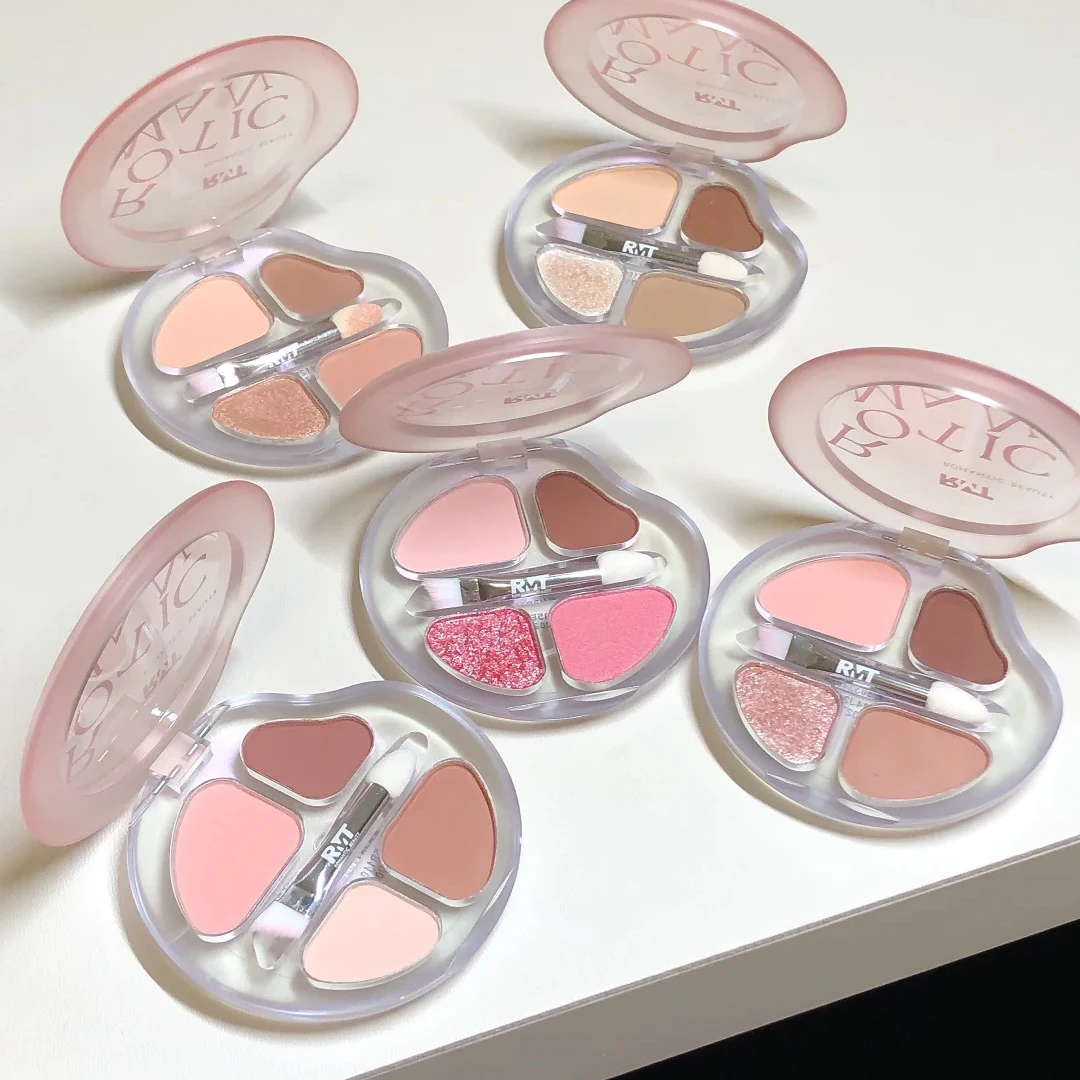 罗小曼四色卧蚕盘新手提亮阴影细节下至综合盘自然眼影高光多用盘