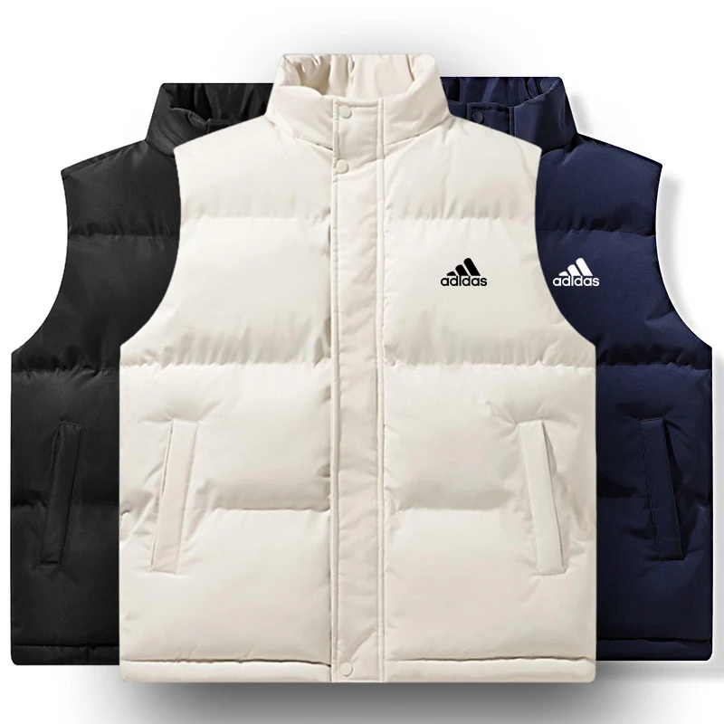 奥特莱斯冬季保暖棉马甲国家队男款马甲宽松型拉链耐磨免烫马甲