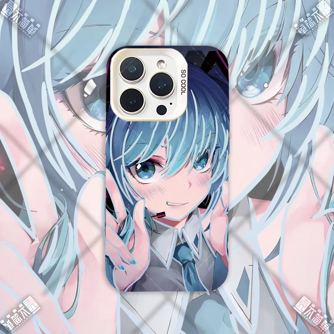 初音未来二次元动漫彩银反光线条适用苹果15华为红米荣耀手机壳