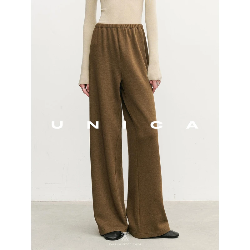UNICA/温暖随行_坑条内加绒加厚保暖垂顺显瘦藏肉空气裤