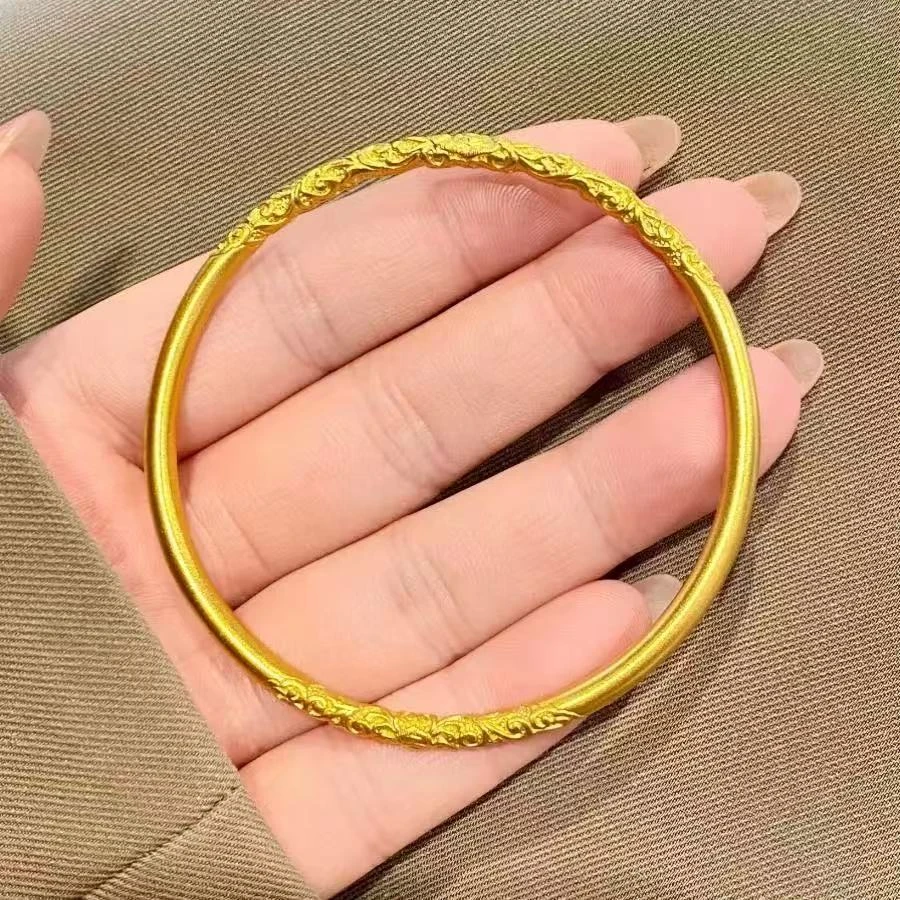 【足金999】精美卷草纹手镯贵气礼盒发AA111