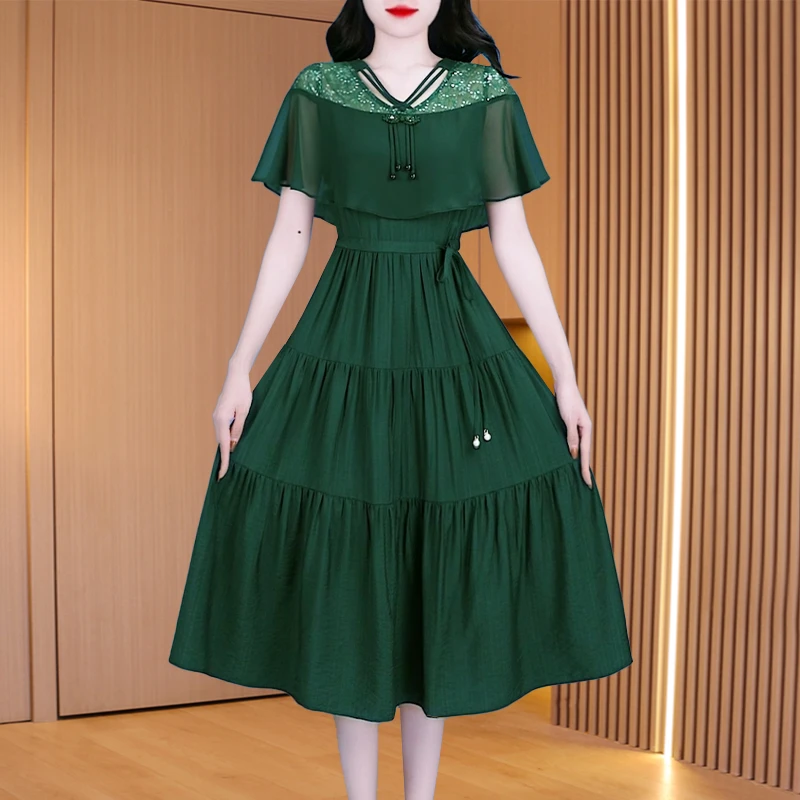 优雅新款气质时尚大气减龄收腰显瘦连衣裙26727-ASJ