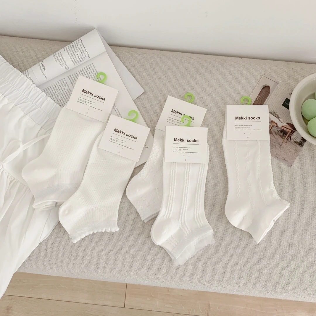 夏天白色袜子船袜女5039薄棉可爱日系jk花边玛丽珍配小皮鞋浅口袜