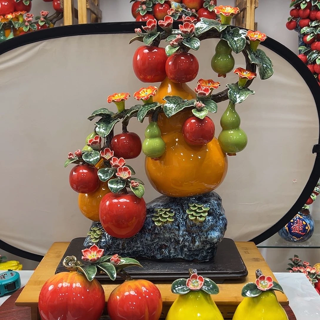 陶瓷福禄平安送桃柚子