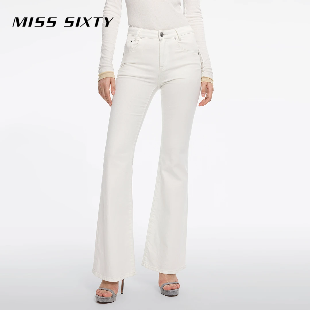 【进口牛仔面料】Miss Sixty2025春季新款牛仔裤微喇叭裤复古显瘦
