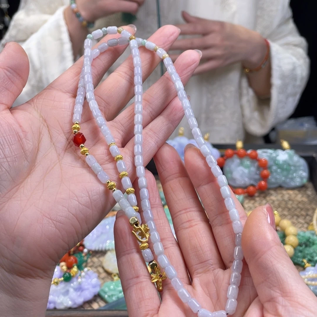 翡翠颈饰未镶嵌代编织