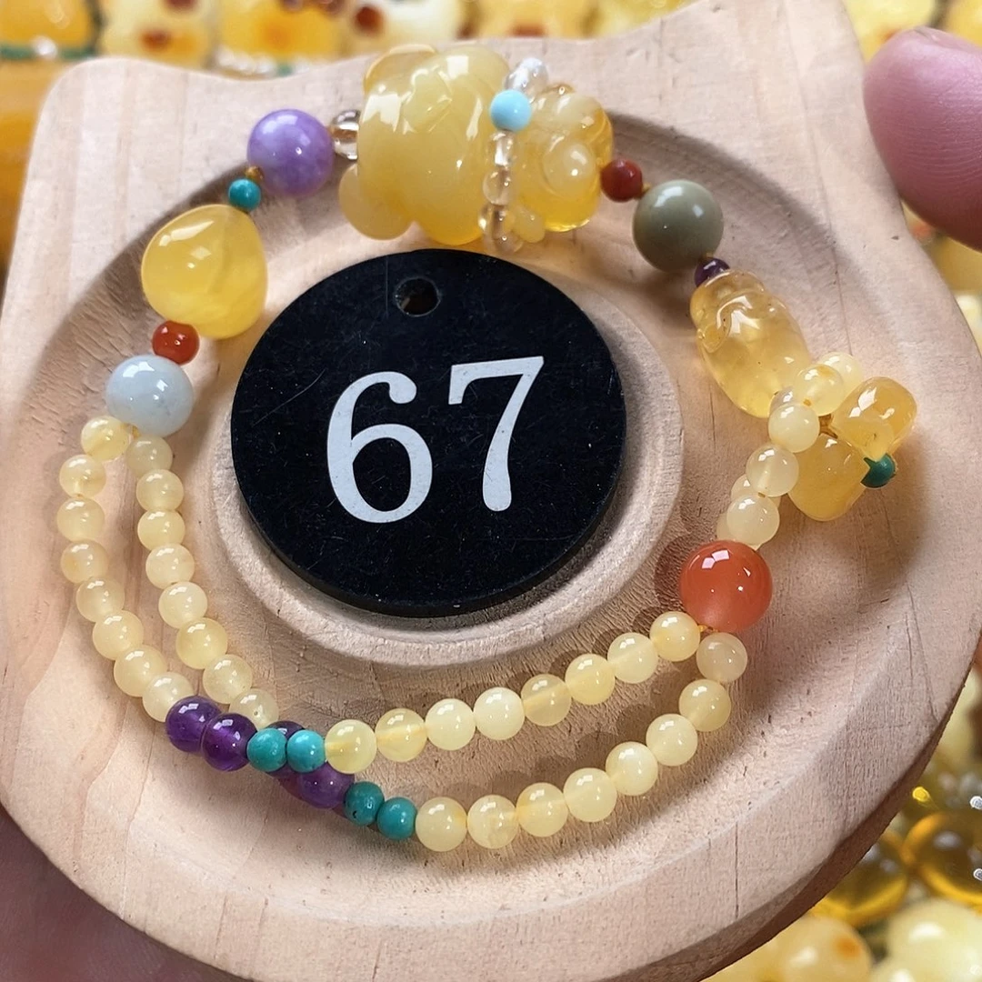 琥珀颈饰未镶嵌手链