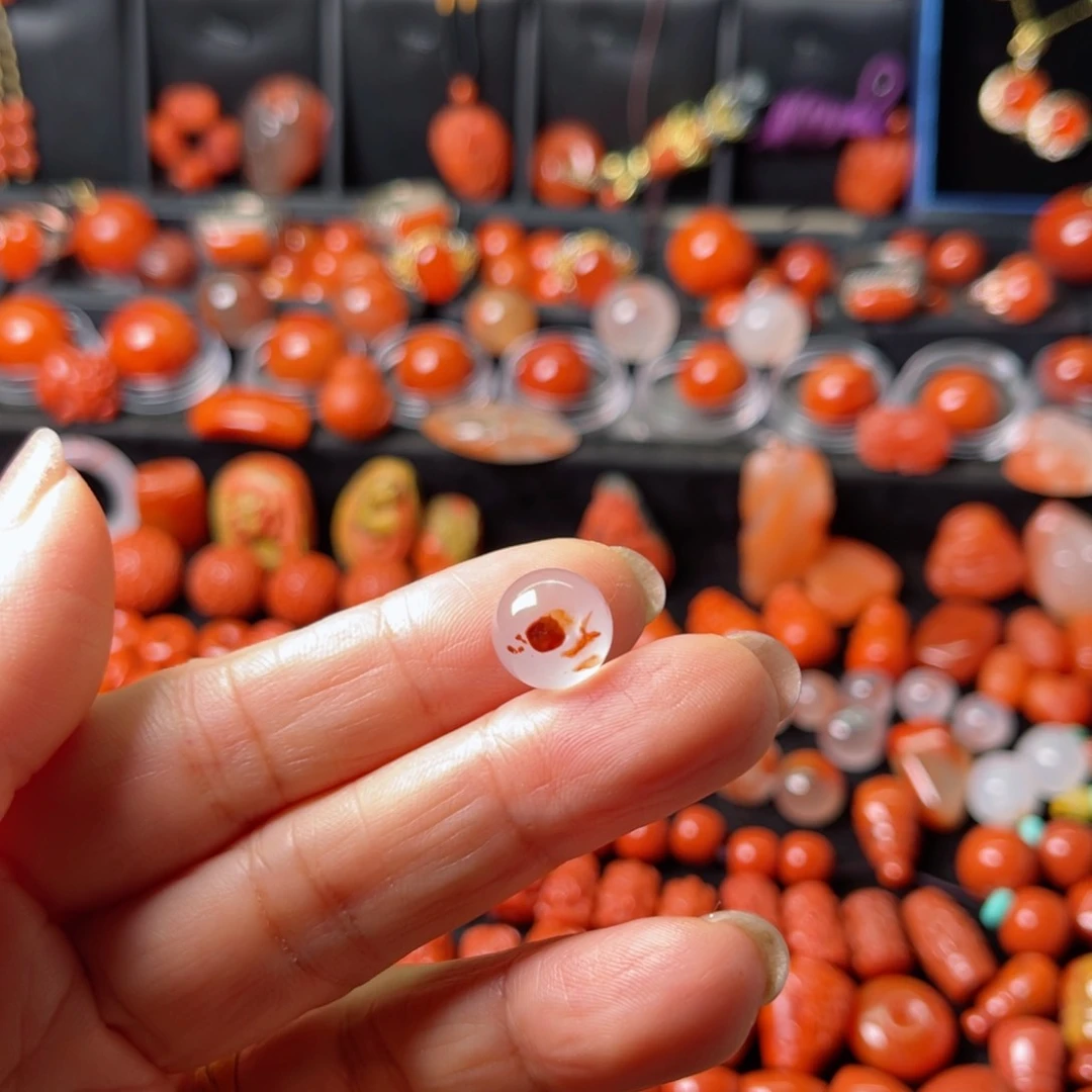 未镶嵌飘花珠11南红玛瑙