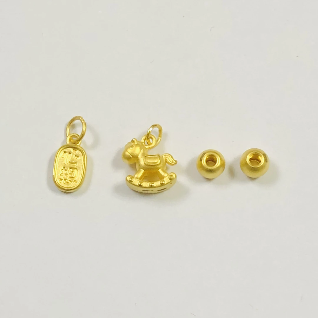 萃华足金卡通生肖吊坠3D硬金工艺