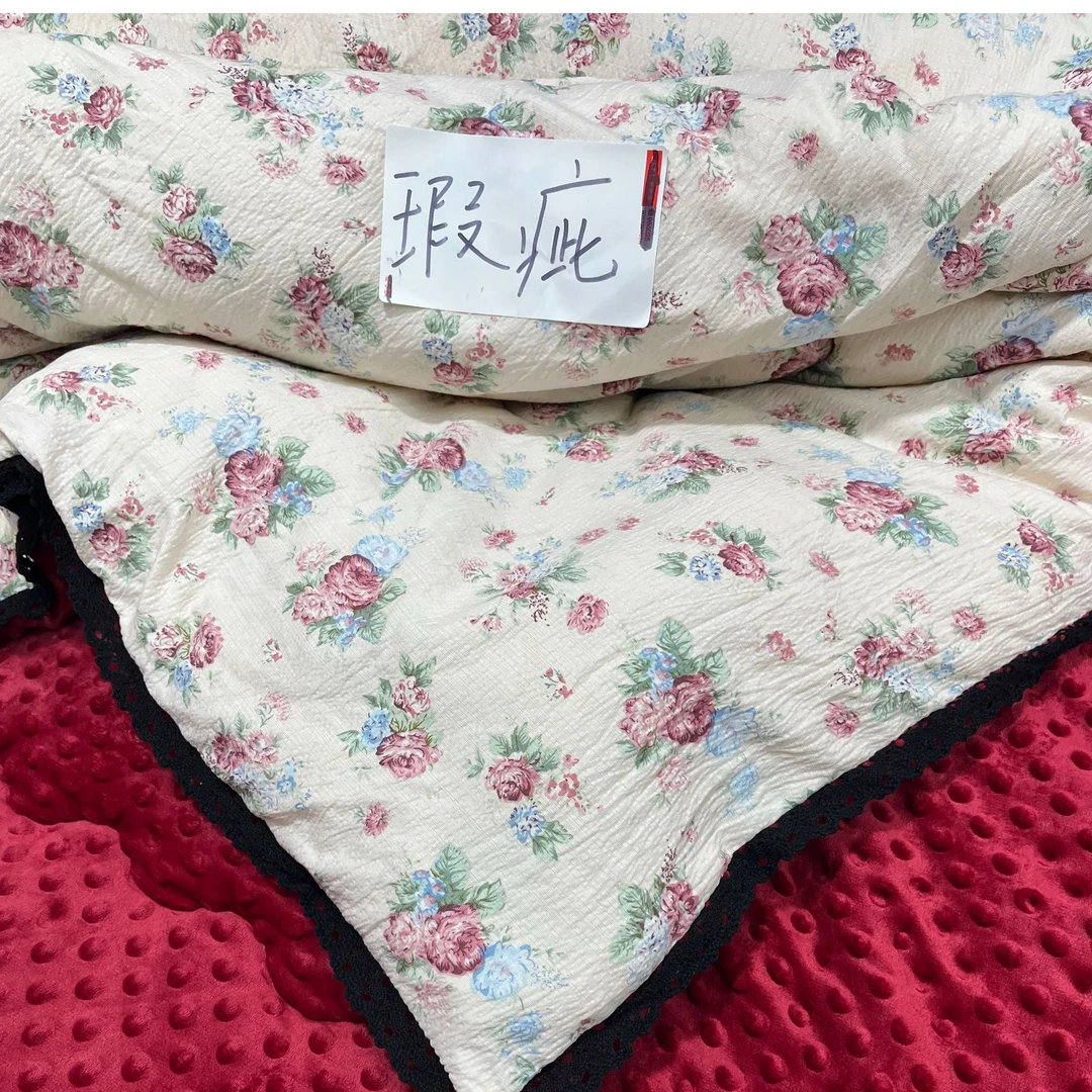 瑕疵酒红豆豆被200*230cm冬被7.5-8斤瑕疵介意慎拍