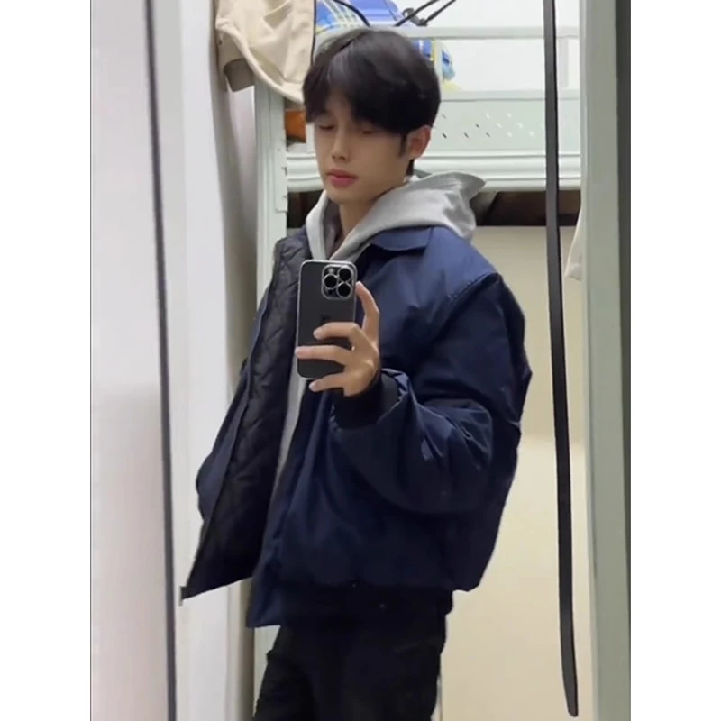 美式飞行员夹克外套男款春秋潮牌高街复古外套cleanfit翻领棒球服