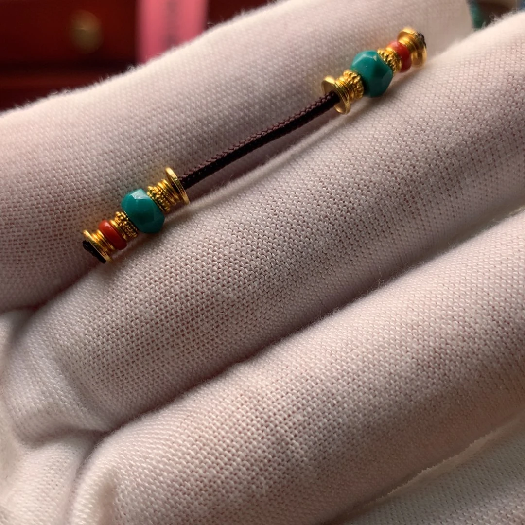 绿松石18K金镶嵌配饰