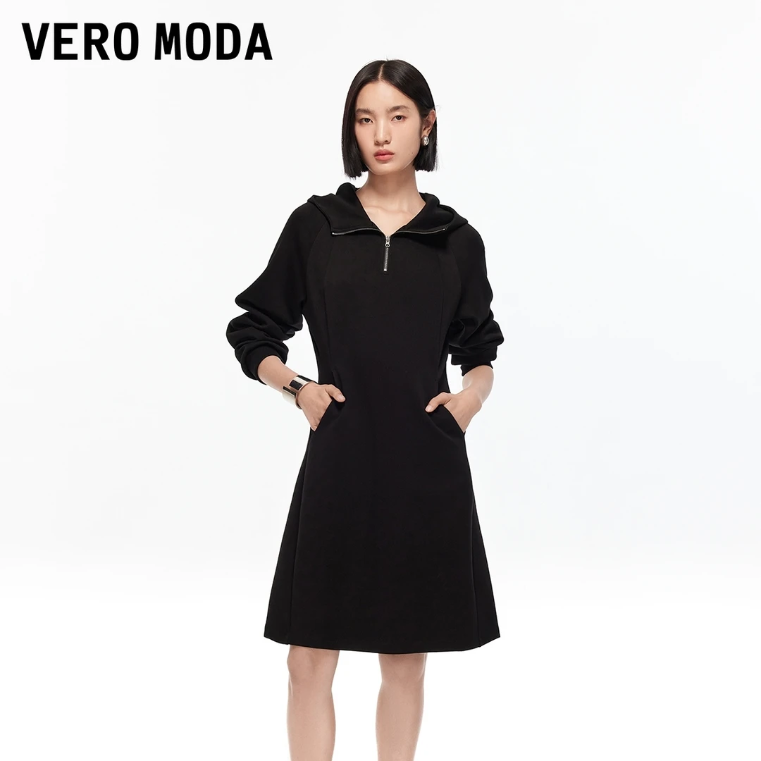 Vero Moda连衣裙【郊野玩家】翻领拉链收腰短裙流光风325361003