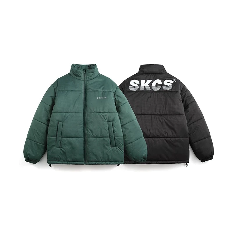 美式复古潮牌字母印花立领加厚棉服 1060