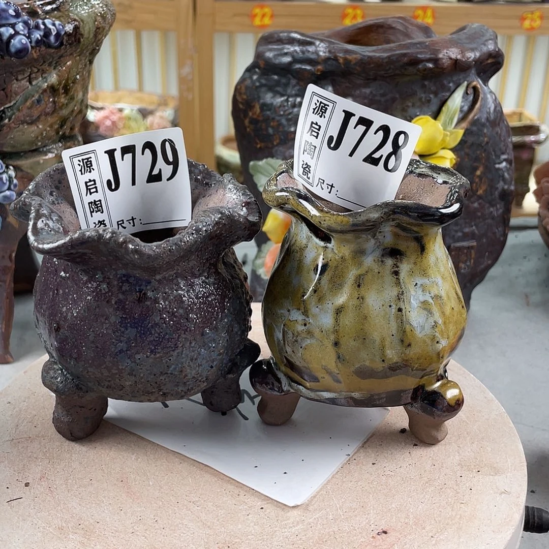 紫砂花盆景德镇陶瓷多肉728-729