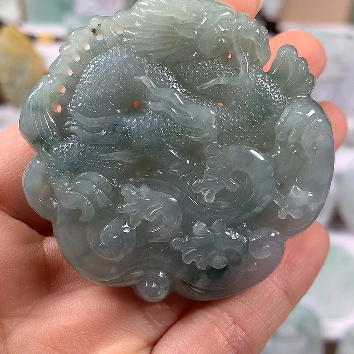 项圈未镶嵌翡翠仿古龙行天下两面工艺福利