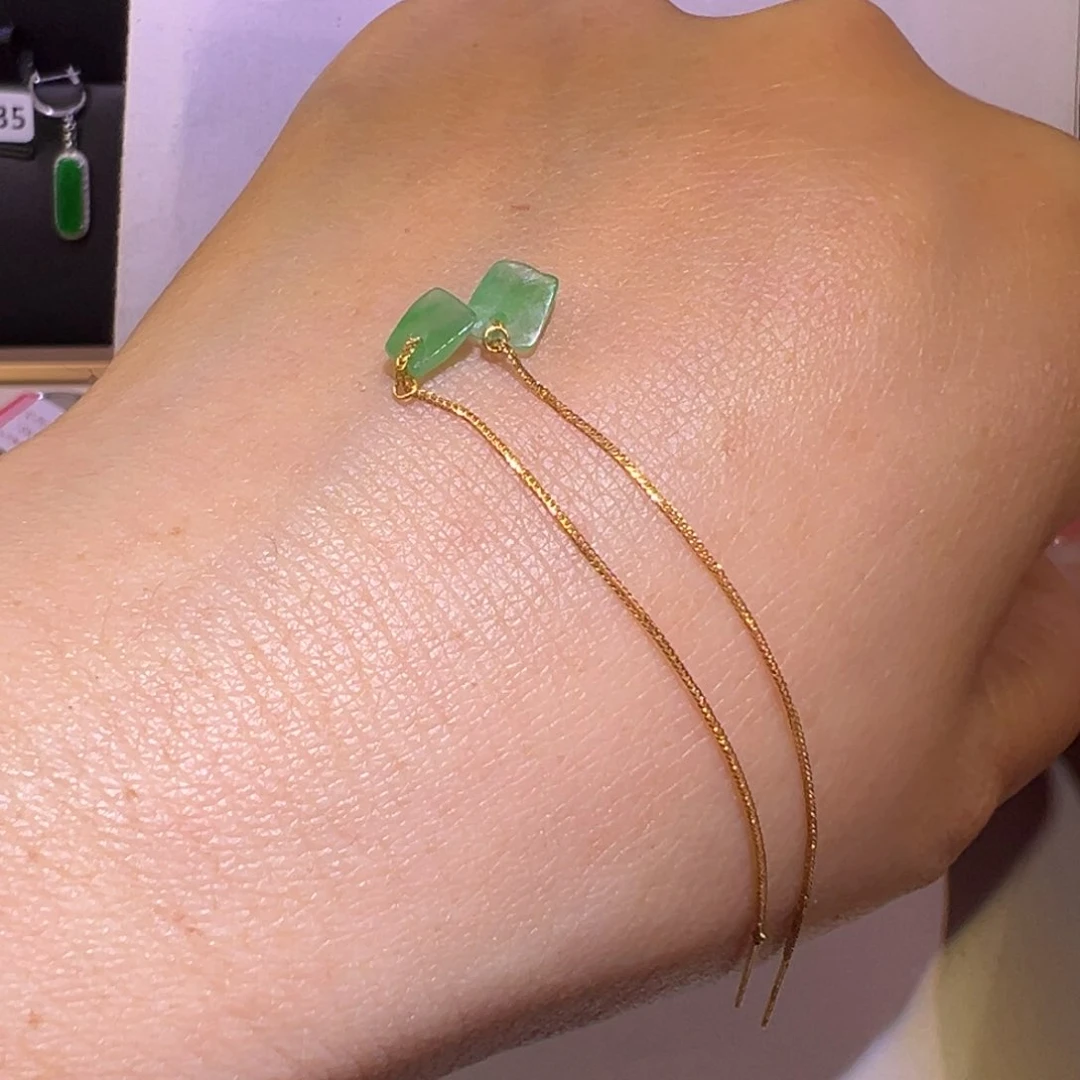 翡翠颈饰18K金镶嵌耳环