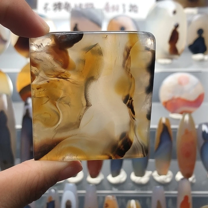 玛瑙/玉髓银S925镀金镶嵌珠宝半成品68