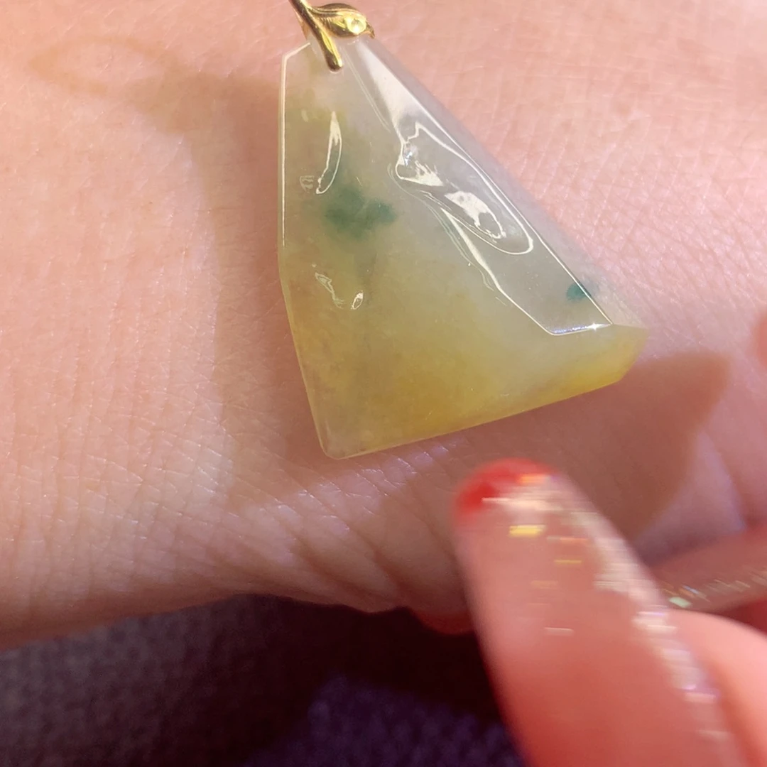 颈饰18K金镶嵌翡翠翡翠