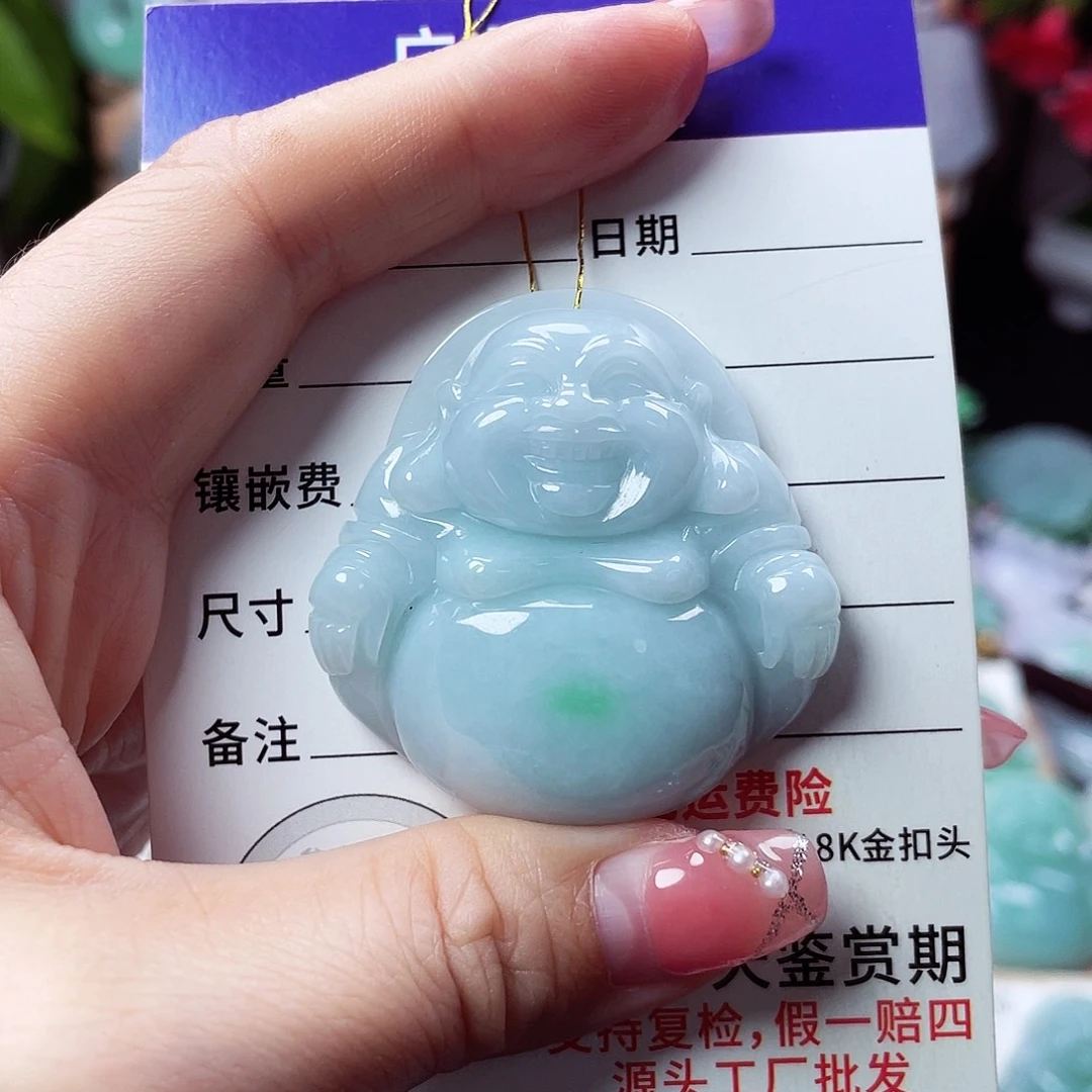 翡翠未镶嵌颈饰佛公57