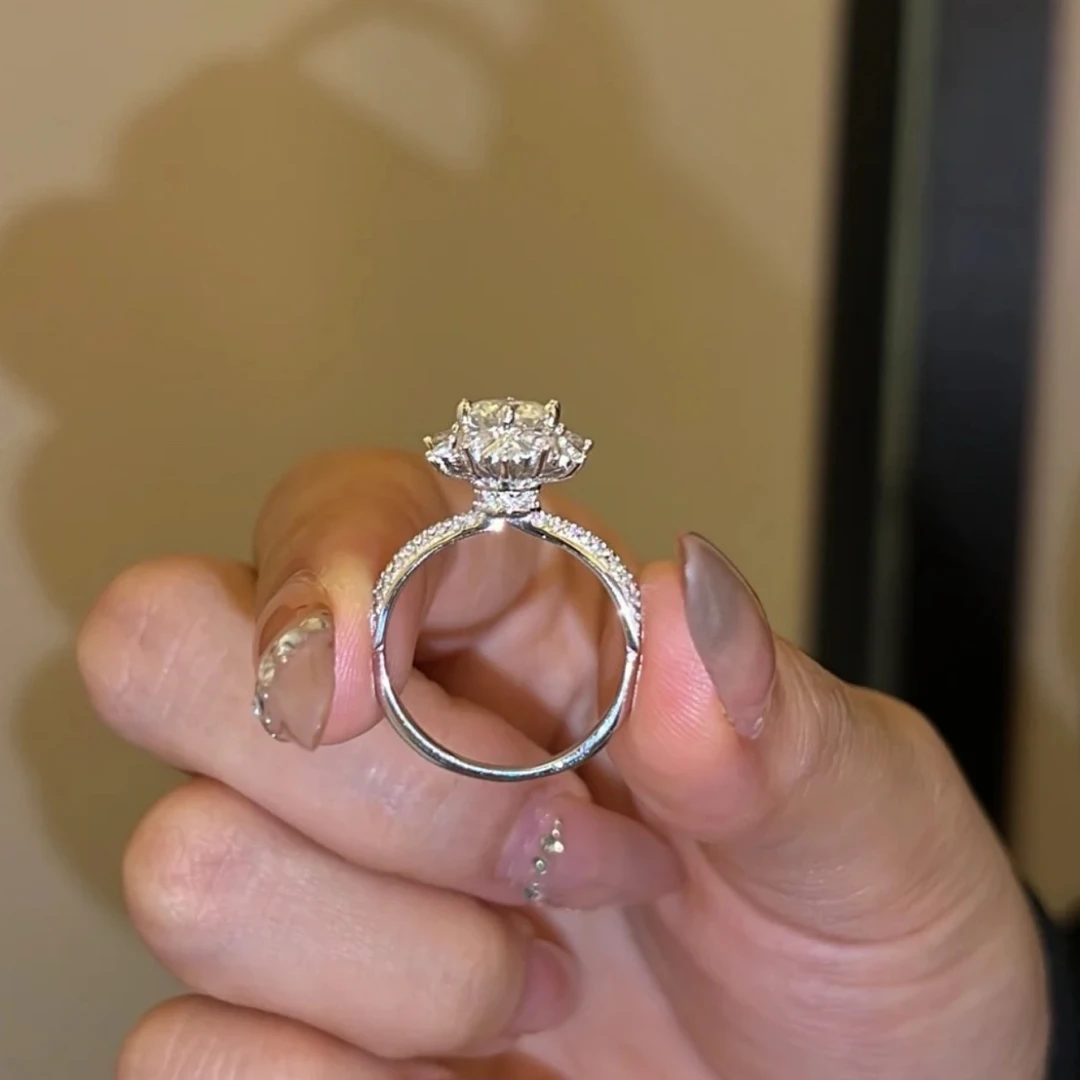 925银莫桑石银制品 【初雪】1克拉经典时尚高品质D色莫桑