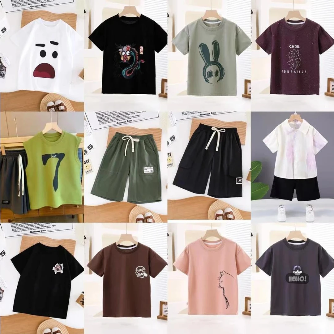 现场挑男孩2025夏季新款洋气帅气薄款T恤5件