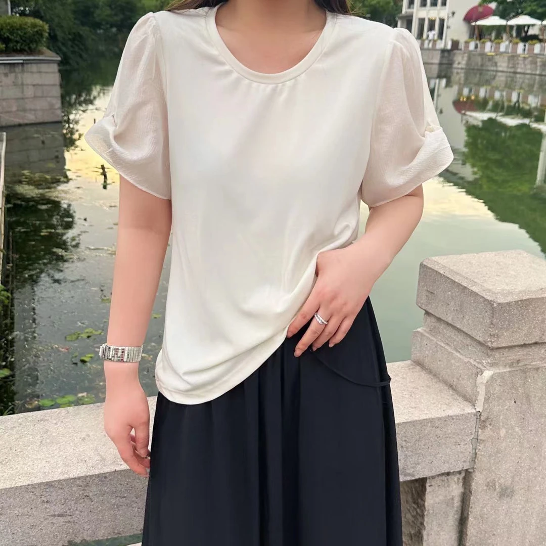 琪琪怪怪大码女装夏季新款纯色减龄时尚短袖T恤T11356QTQ