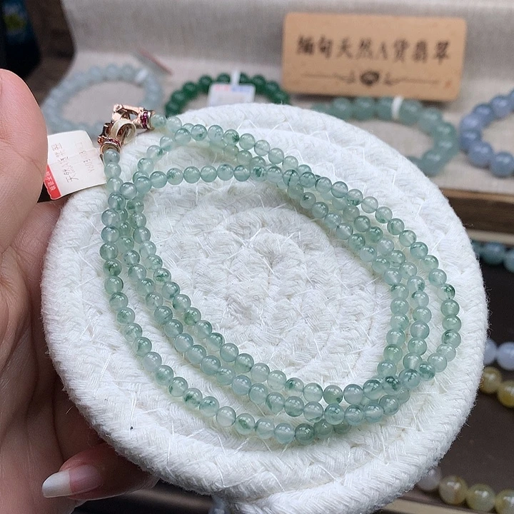 翡翠未镶嵌手链高冰飘花