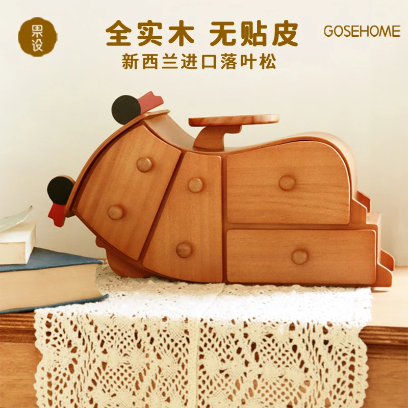 果设吒儿首饰盒精致木质饰品国风新婚礼物结婚项链收纳盒