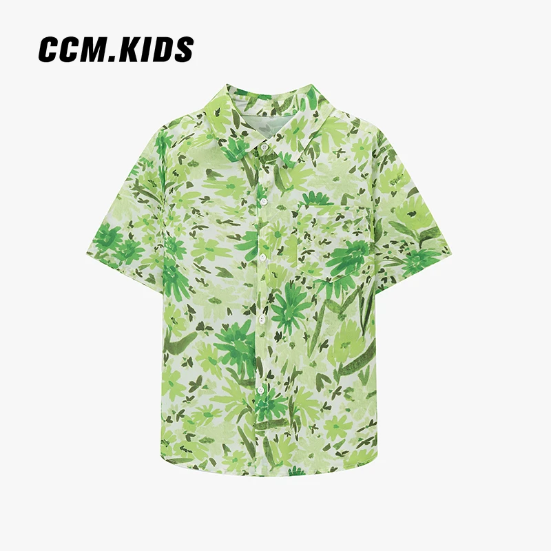 【炎炎夏日】男童衬衫夏儿童休闲衬衫印花ins短袖潮流Y570524