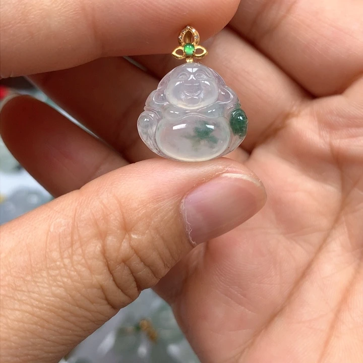 【闪购商品】翡翠18K金镶嵌吊坠(不含链)