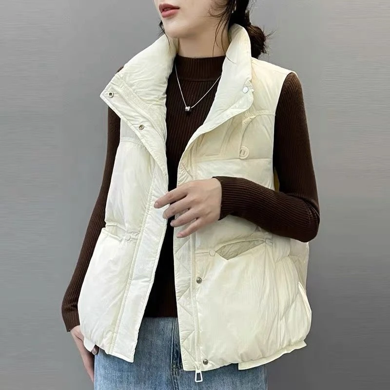 羽绒服短款百搭外穿韩版立领修身无袖休闲马甲洋气休闲装女装小众