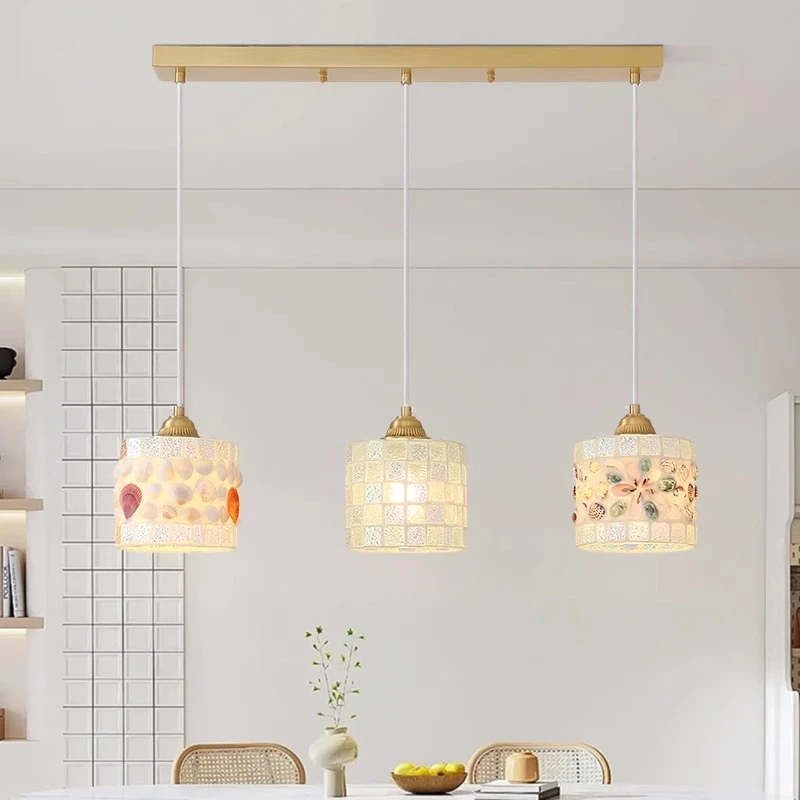 复古彩色玻璃餐厅吊灯中古美式法式蒂凡尼地中海卧室过道吧台灯具