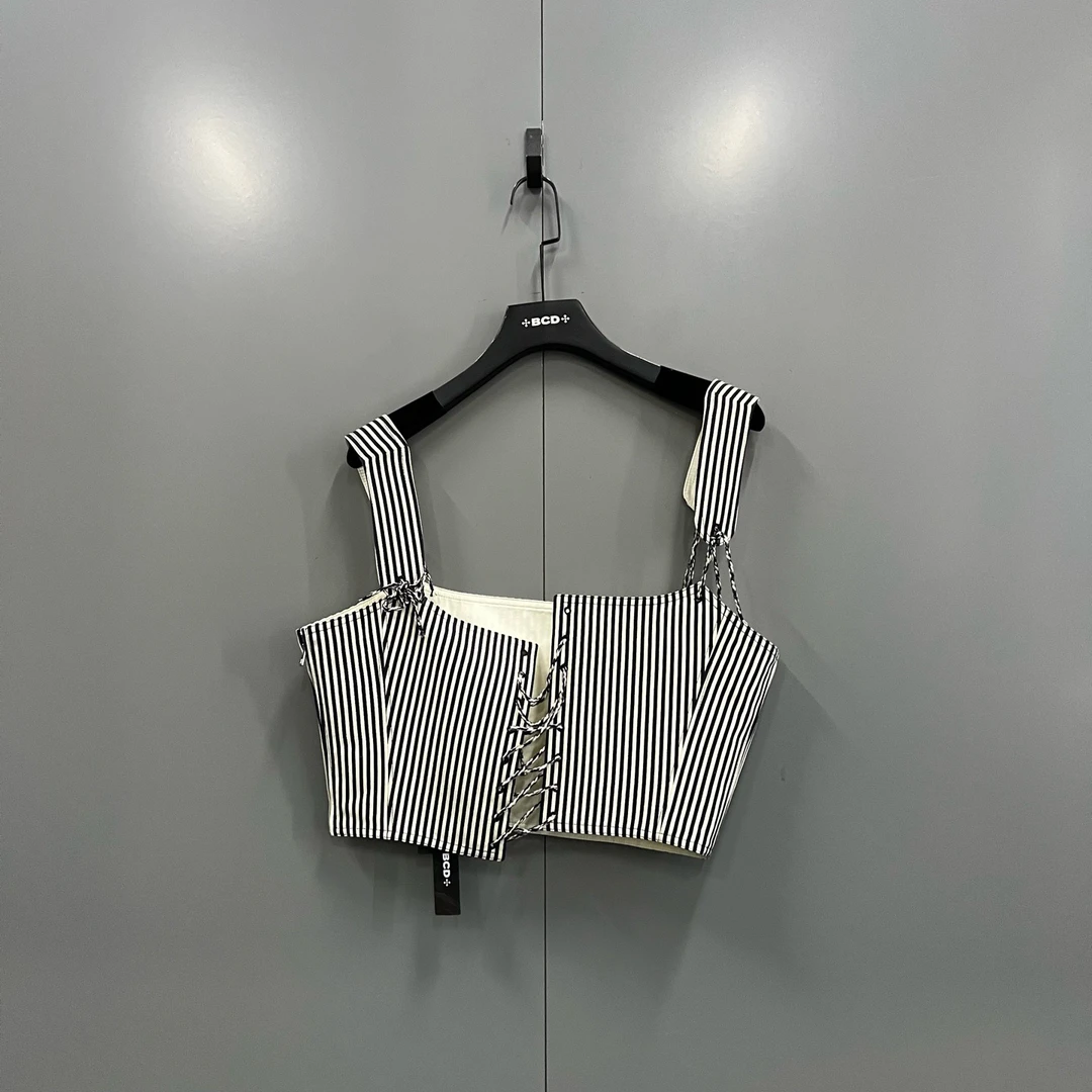 未使用 DIOR/迪奥 zz53 条纹系绳背心 42码/全新/000950